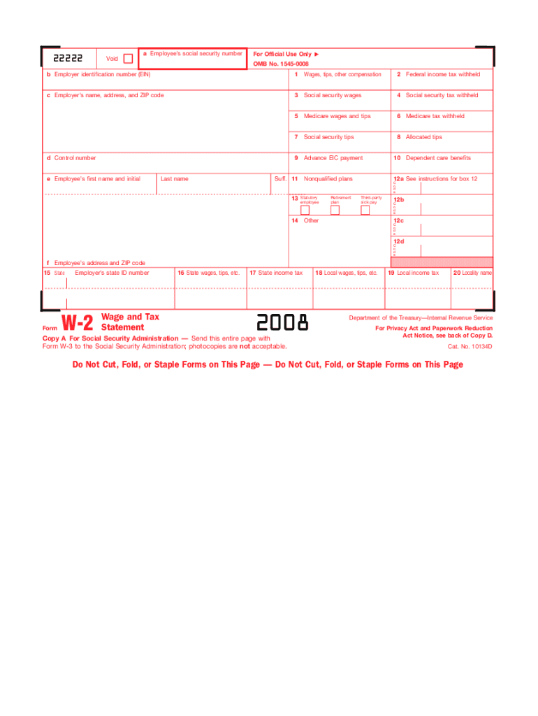 2008 W2: Fill Out &amp;amp; Sign Online | Dochub for Former Verizon Employee W2