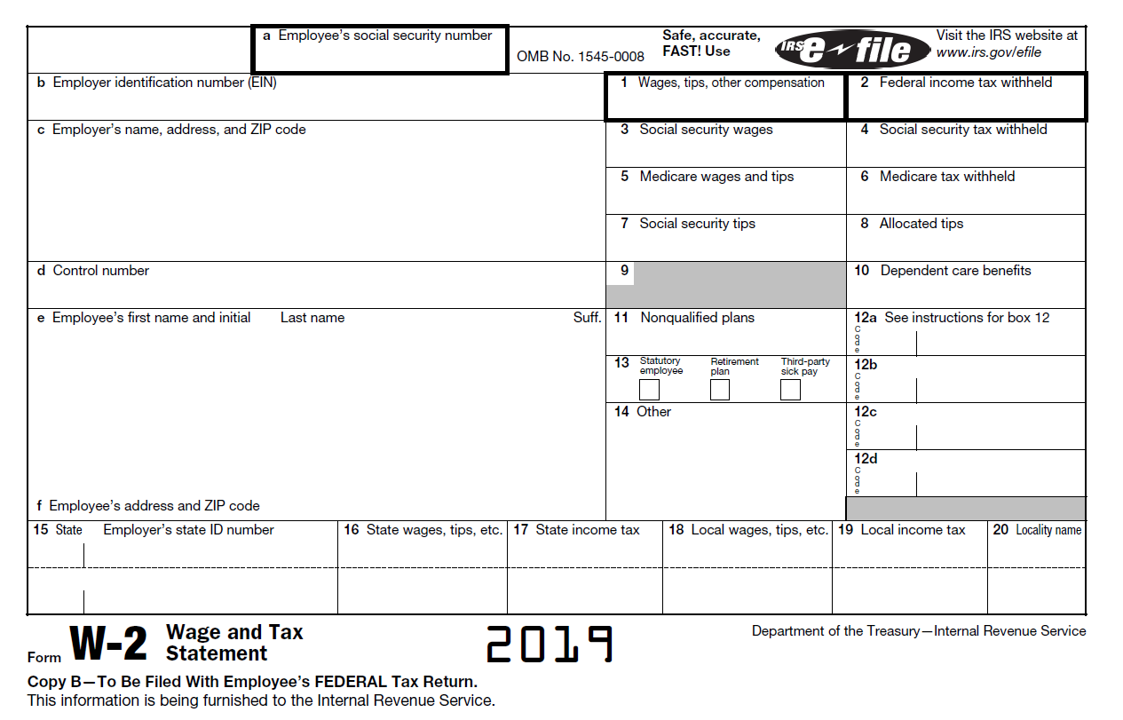 2019 Irs Form W-2: Downloadable And Printable - Cpa Practice Advisor for Fillable W2 Form