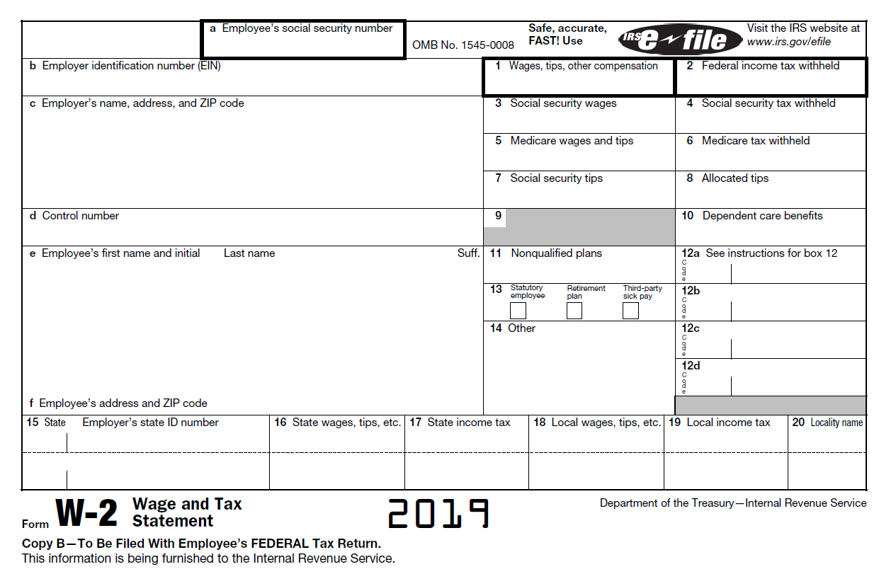 2019 Irs Form W-2: Downloadable And Printable - Cpa Practice Advisor in Arizona W2 Form