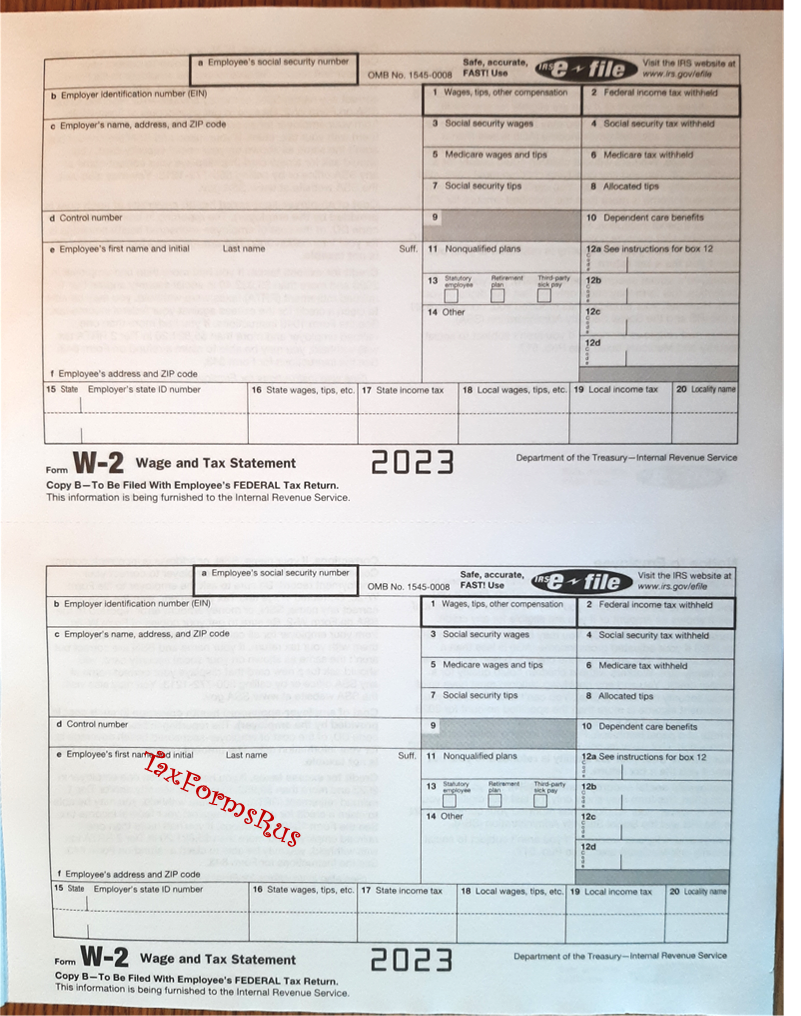 2023 Irs Tax Forms W-2 Wage Stmts 24 Employees Non-Carbonless,6Pt throughout Bath And Body Works W2 Former Employee