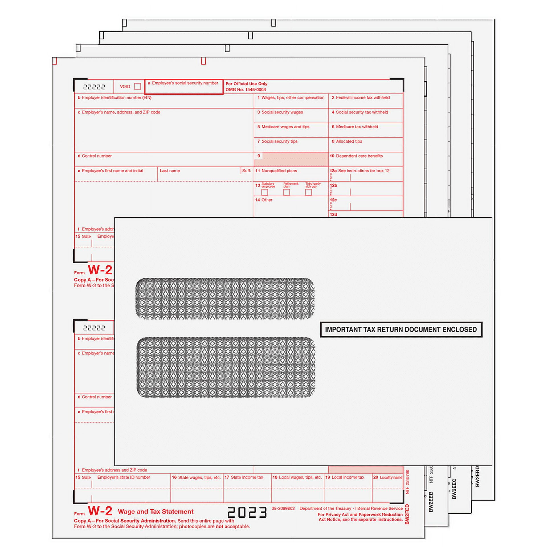 2023 W-2 Tax Forms With Envelopes And W-3 Transmittal Forms | 4-Part Kit | Pack Of 10 Form Sets | 8.5&amp;quot; X 11&amp;quot; | Irs Approved | Compatible With with regard to W2 Form For Walmart Employees
