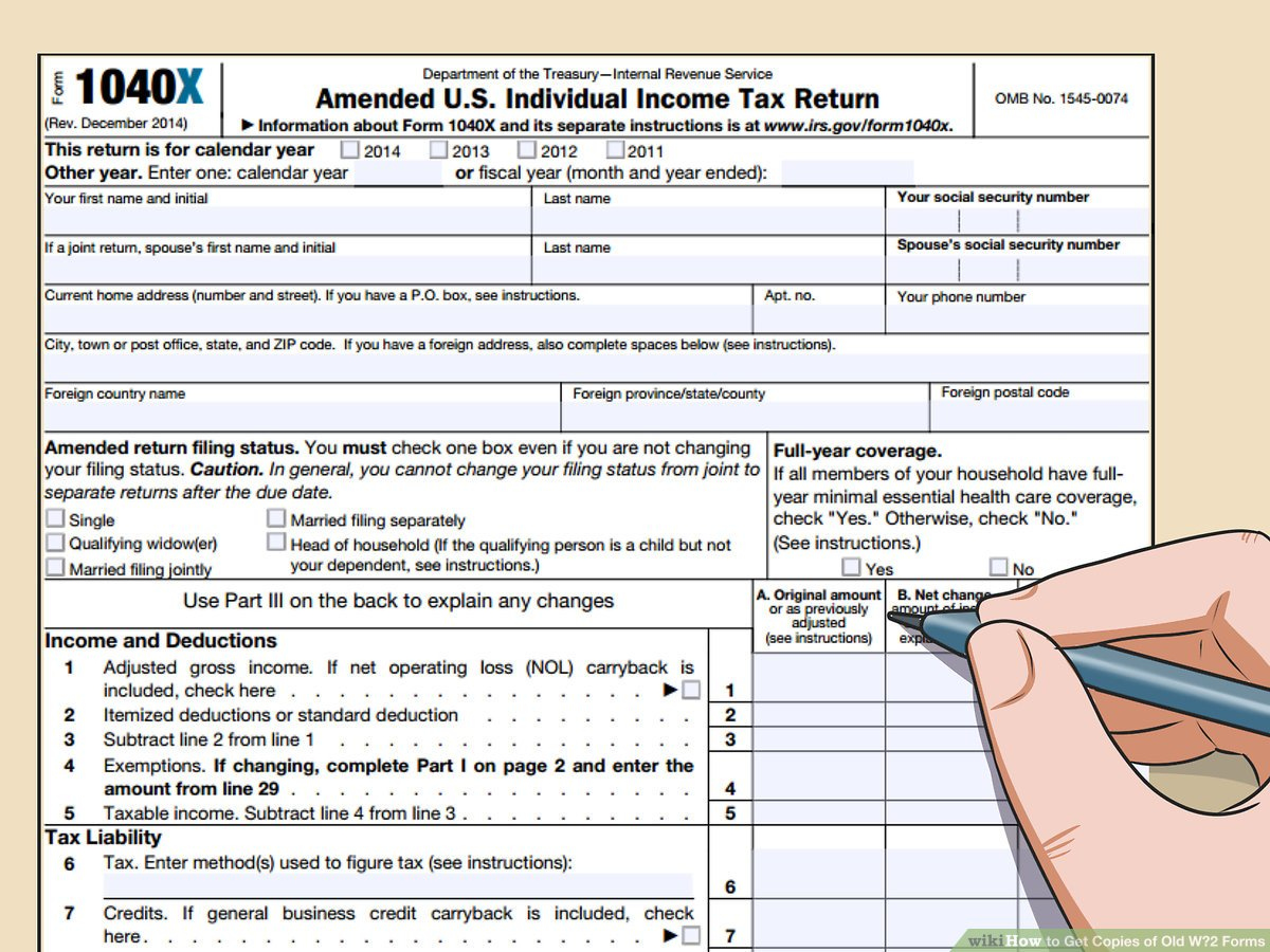 3 Ways To Get Copies Of Old W‐2 Forms - Wikihow for How To Get Past W2 Forms From Irs