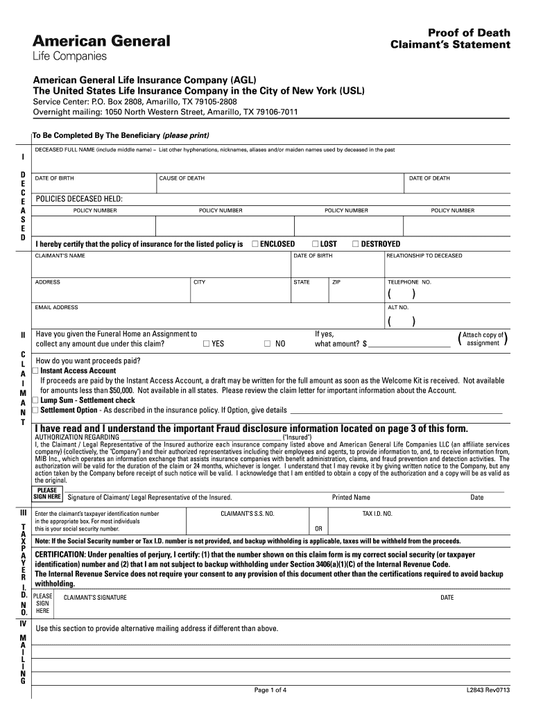 Aig Claim Form Pdf - Fill Online, Printable, Fillable, Blank in American Eagle W2 Former Employee