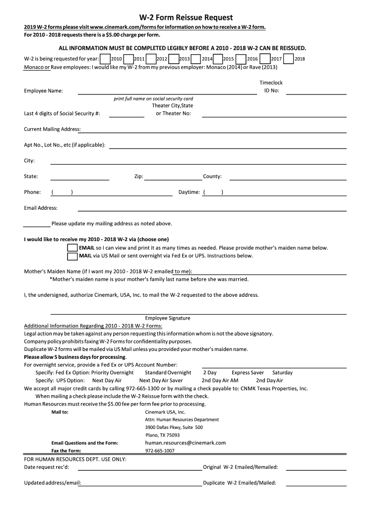 Cinemark W2 Online: Fill Out &amp;amp; Sign Online | Dochub within Rite Aid Former Employee W2