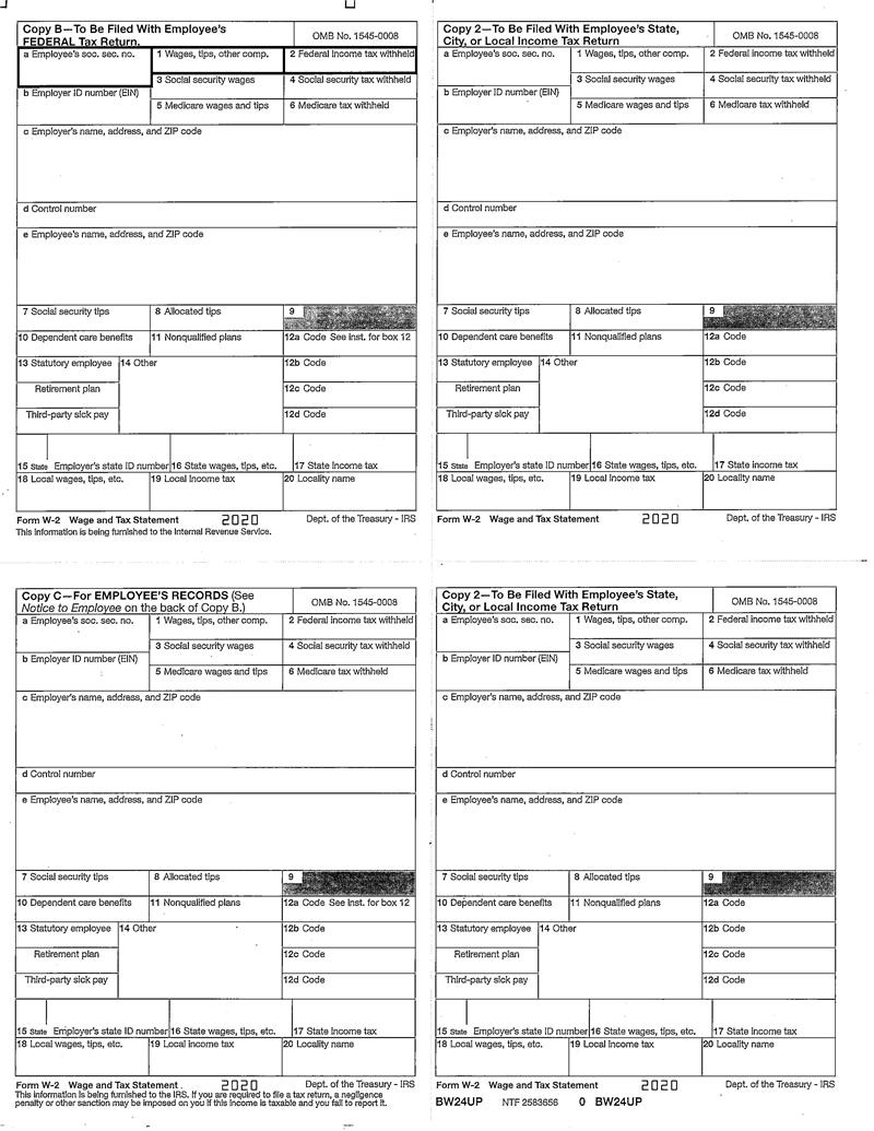 Computer-Generate All Employee W-2 Forms On A Single Page. inside Free Software To Print W2 Forms
