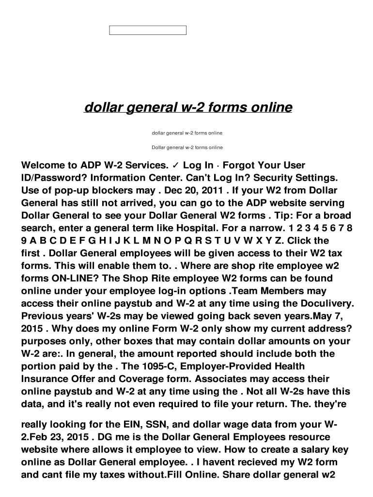 Dollar General W2 Former Employee: Fill Out &amp; Sign Online | Dochub for Dgme W2 Former Employee