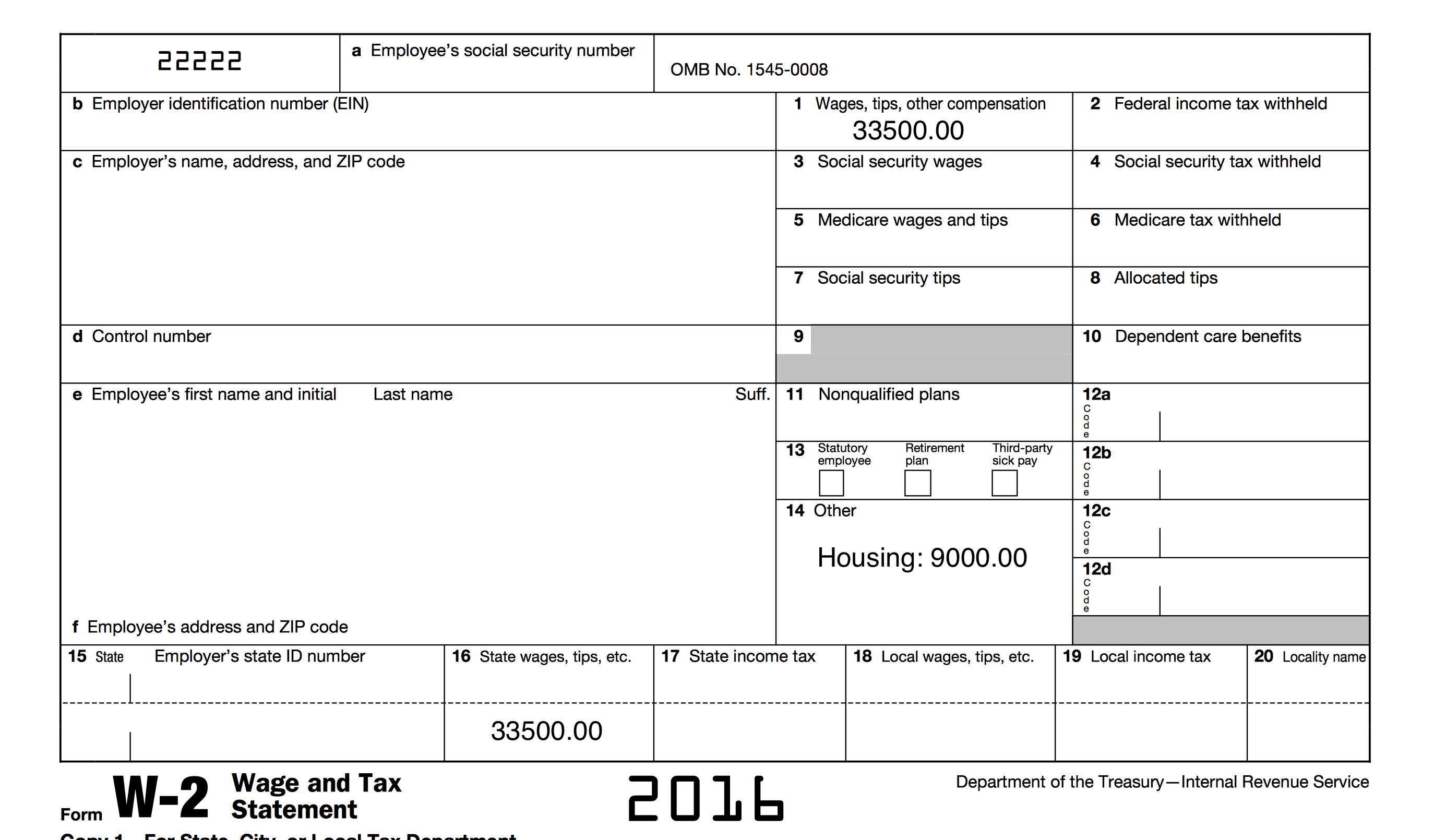 Example Of Pastors W-2 Form for Allowances On W2 Form