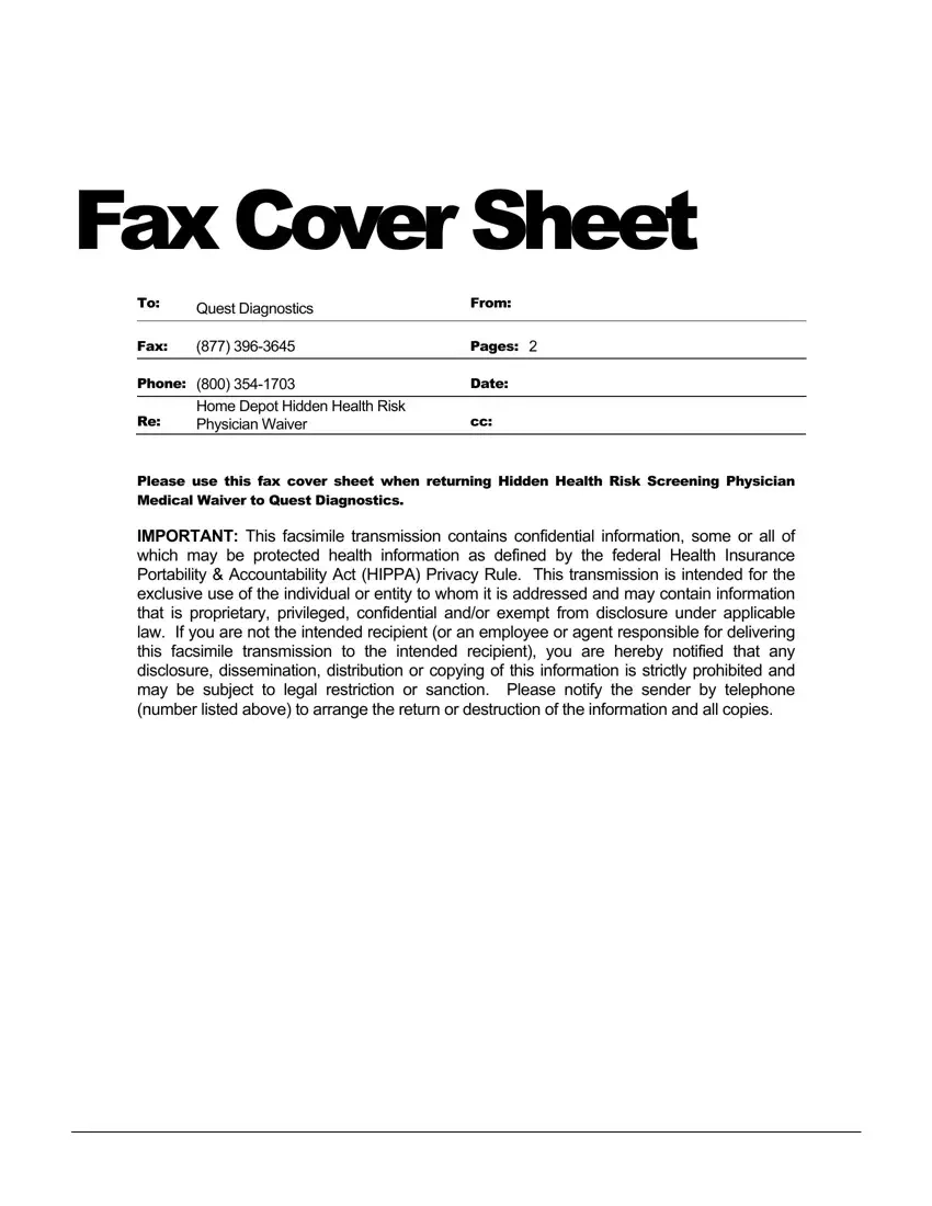 Fax Cover Sheet ≡ Fill Out Printable Pdf Forms Online within Quest Diagnostics W2 Form
