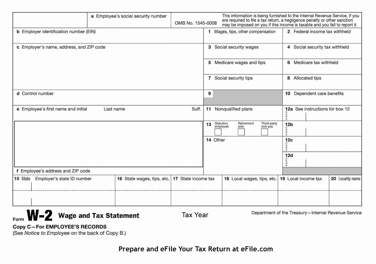 Form W-2, Wage And Tax Statement For Hourly &amp;amp; Salary Workers inside How To Get Past Years W2 Forms