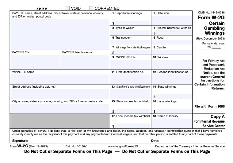 Form W-2G: Certain Gambling Winnings, Guide, And Filing How-To'S inside What Is A W2 G Form