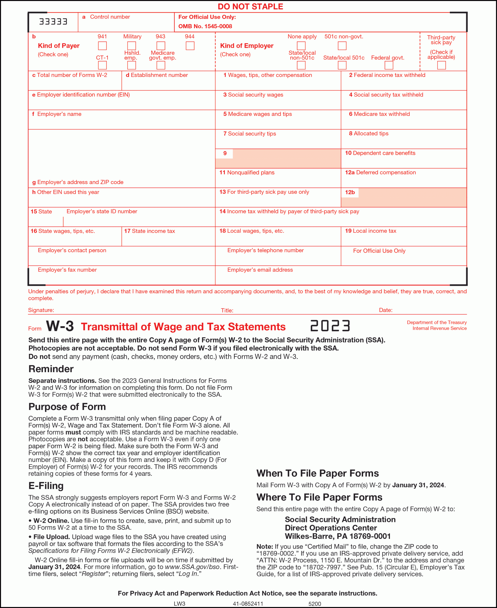 Forms Fulfillment Center | Forms For Sage Timberline Mas90/200 for Sage W2 Forms