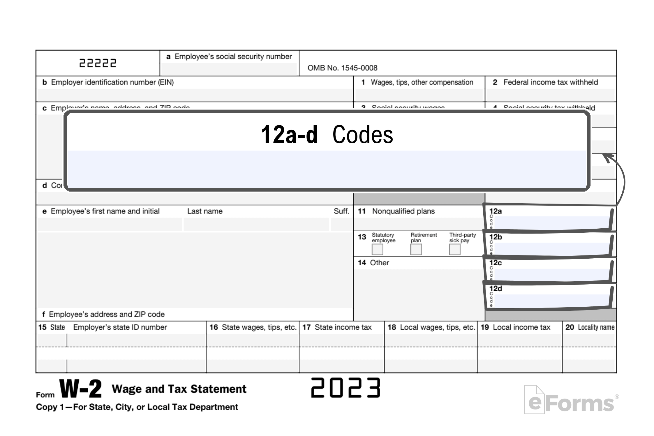 Free Irs Form W-2 | Wage And Tax Statement - Pdf – Eforms for Box D On W2 Form