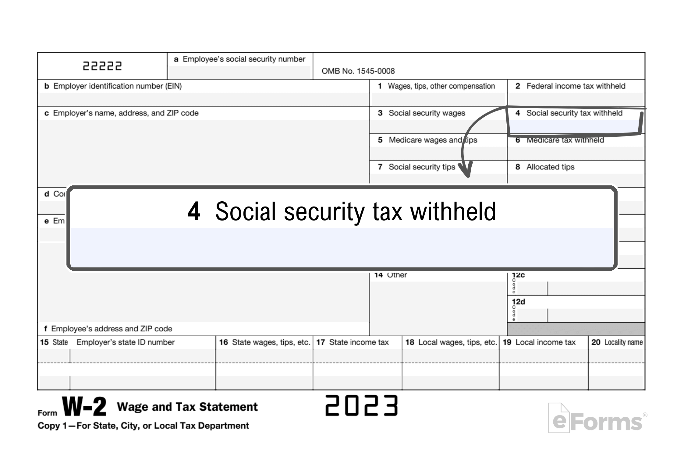 Free Irs Form W-2 | Wage And Tax Statement - Pdf – Eforms for Social Security W2 Forms