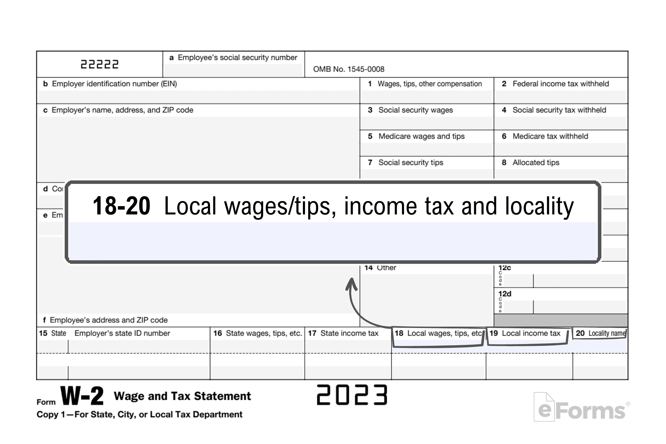 Free Irs Form W-2 | Wage And Tax Statement - Pdf – Eforms for W2 Form Locality Name