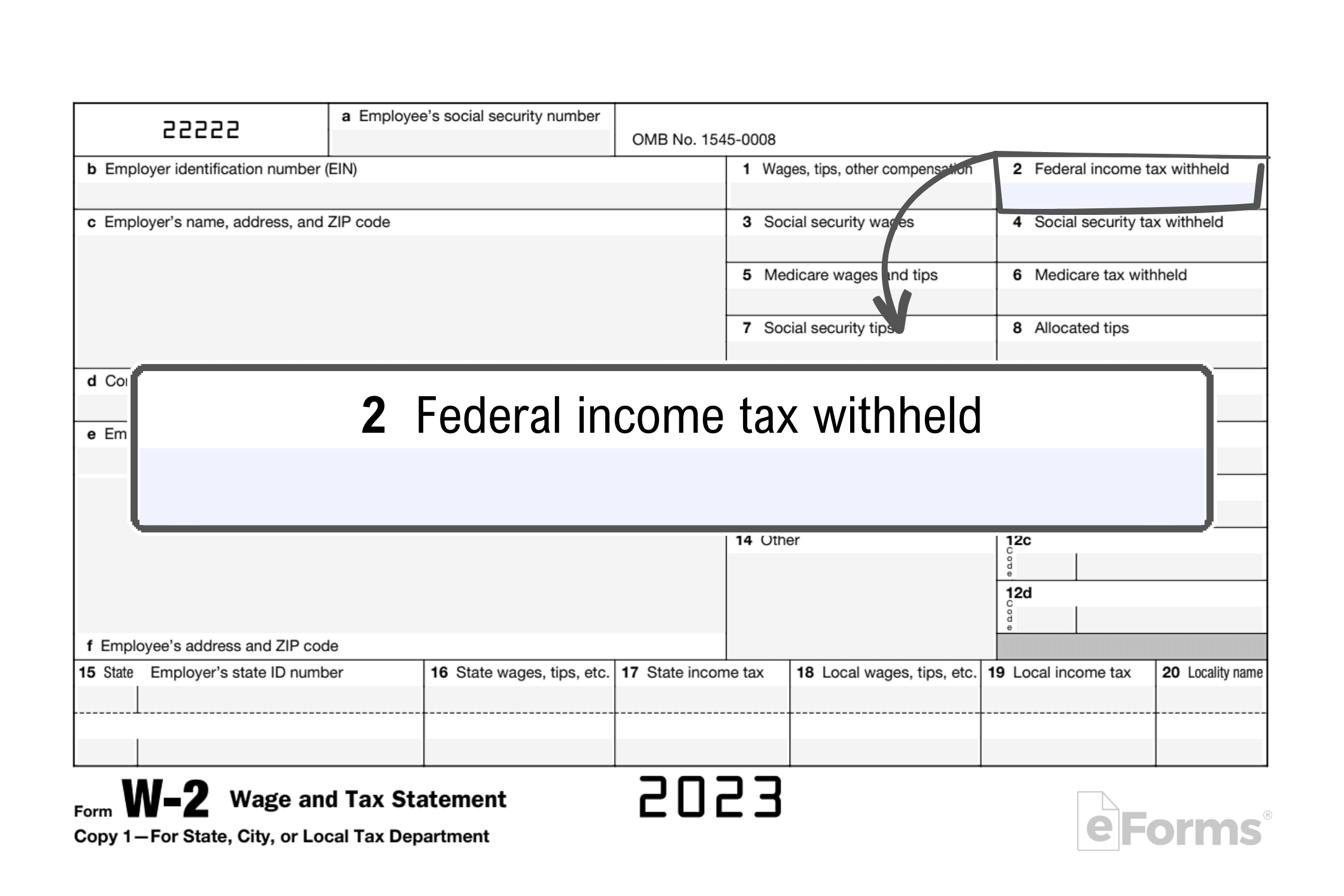 Free Irs Form W-2 | Wage And Tax Statement - Pdf – Eforms in W2 Form Federal Income Tax Withheld