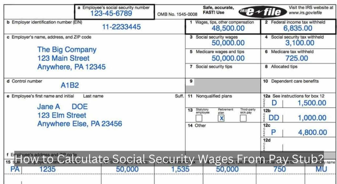 How To Calculate Social Security Wages From Pay Stub? within Social Security Wages On W2 Form