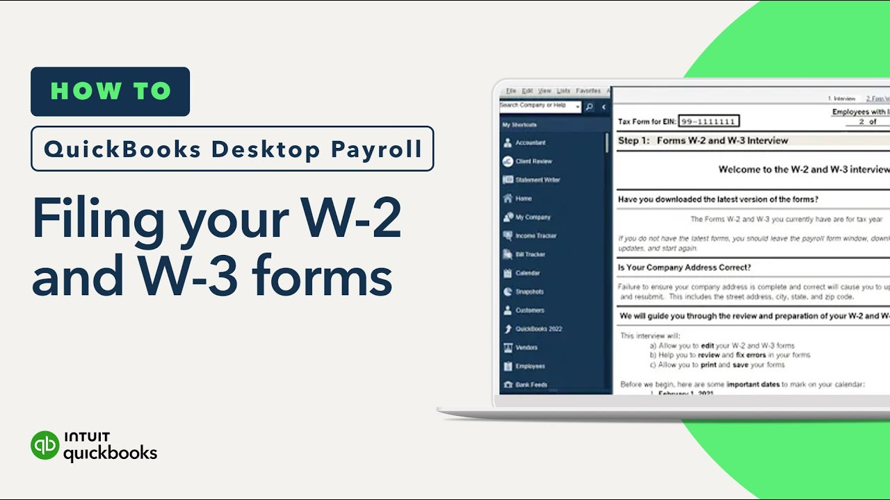 How To File Your W-2 And W-3 Forms In Quickbooks Desktop Payroll Enhanced within How To Print W2 Forms In Quickbooks Desktop