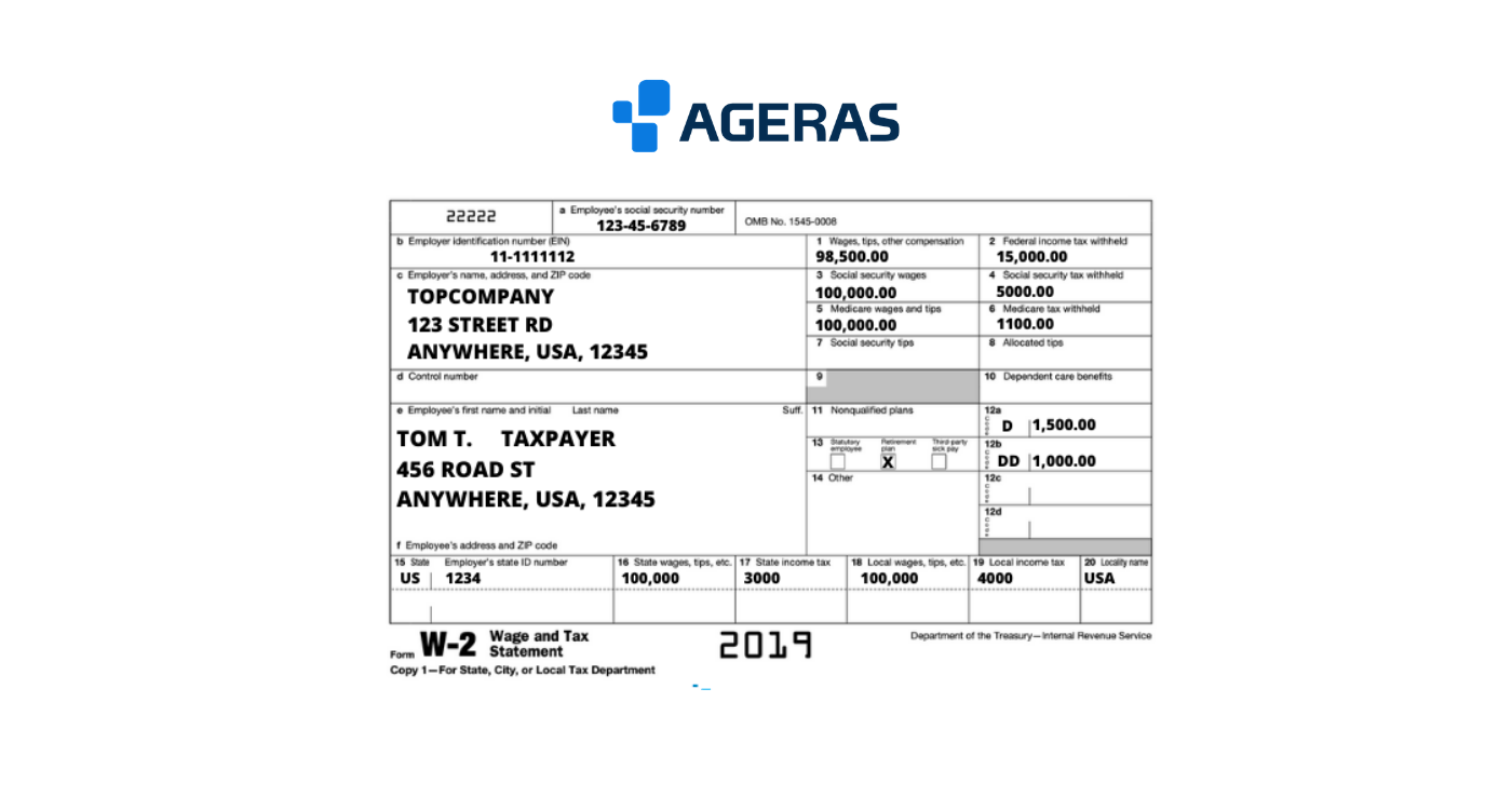 How To Fill Out A W-2 Form? | A Guide To The Irs Form W-2 | Ageras pertaining to How To Complete W2 Form