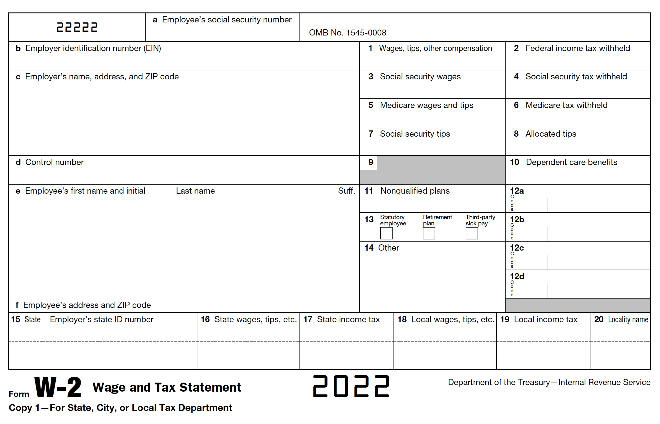 How To Read A W-2 In 2022: An Easy Box-By-Box Breakdown - Blue Lion for 2022 W2 Tax Form