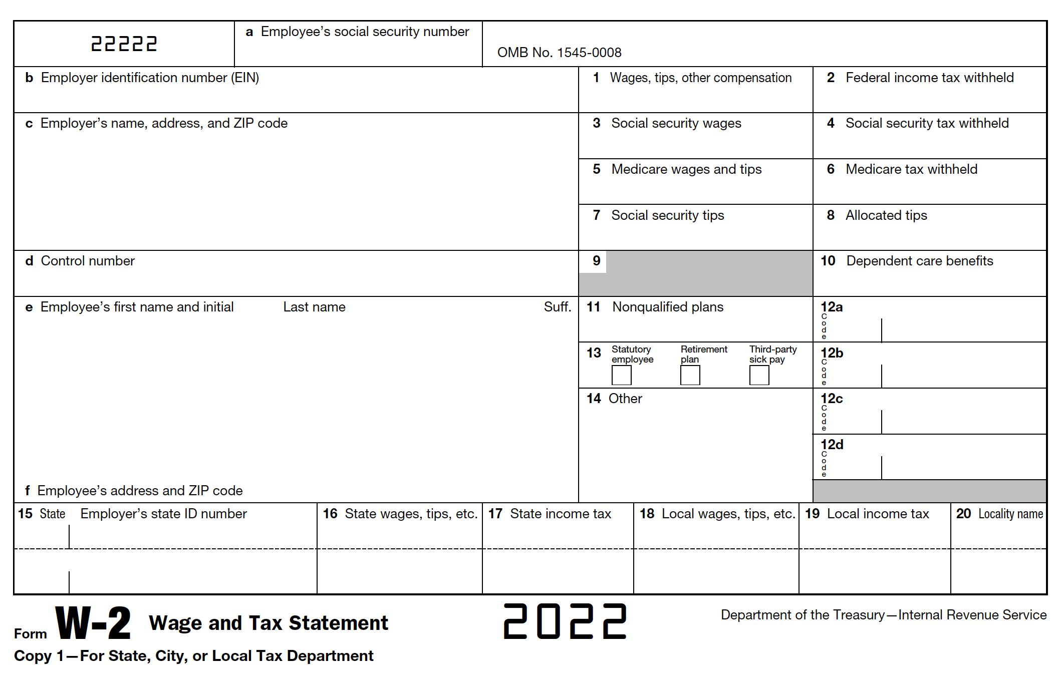 How To Read A W-2 In 2022: An Easy Box-By-Box Breakdown - Blue Lion intended for W2 Form Box 1