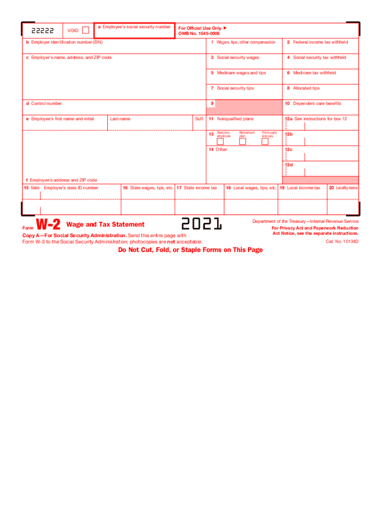 Irs Form W 2 2021 Fillable: Fill Out &amp;amp; Sign Online | Dochub for W2 Form 2021 Example