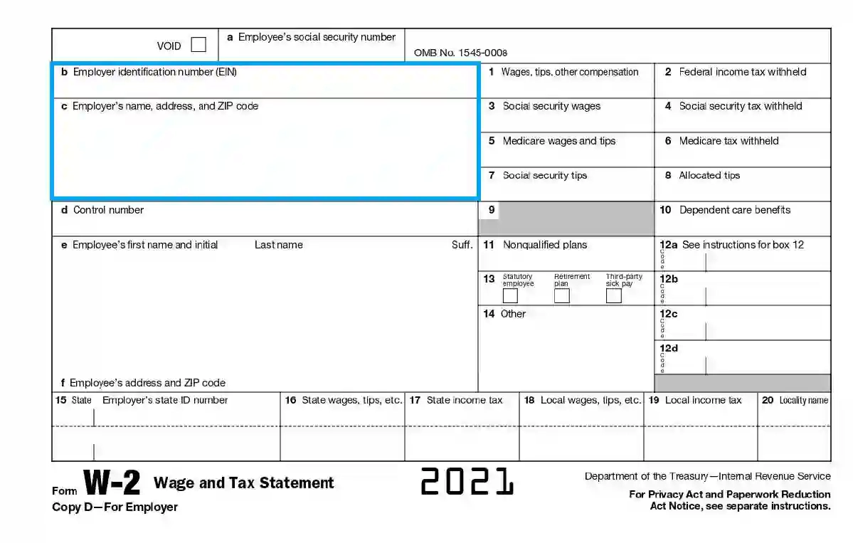 Irs Form W-2 ≡ Fill Out Printable Pdf Forms Online inside W2 Form 2021 Example