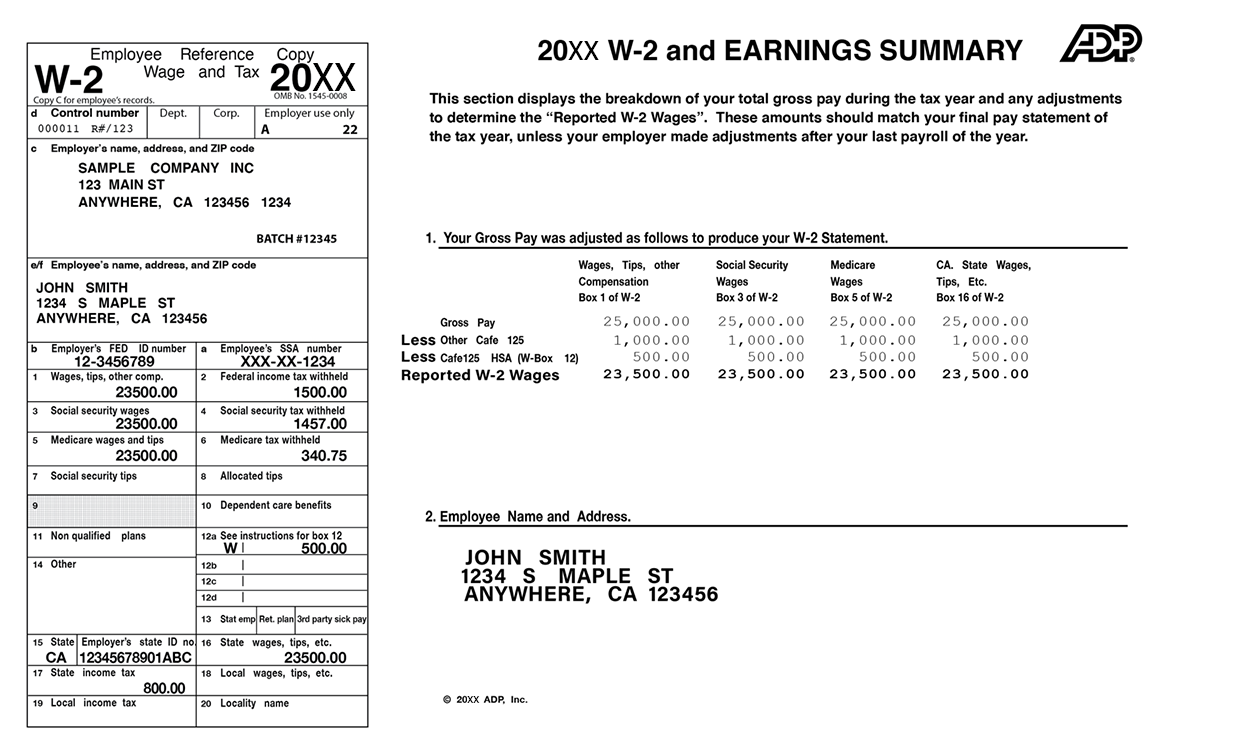 Know Your Form W-2: A-Z inside Example Of W2 Form Filled Out