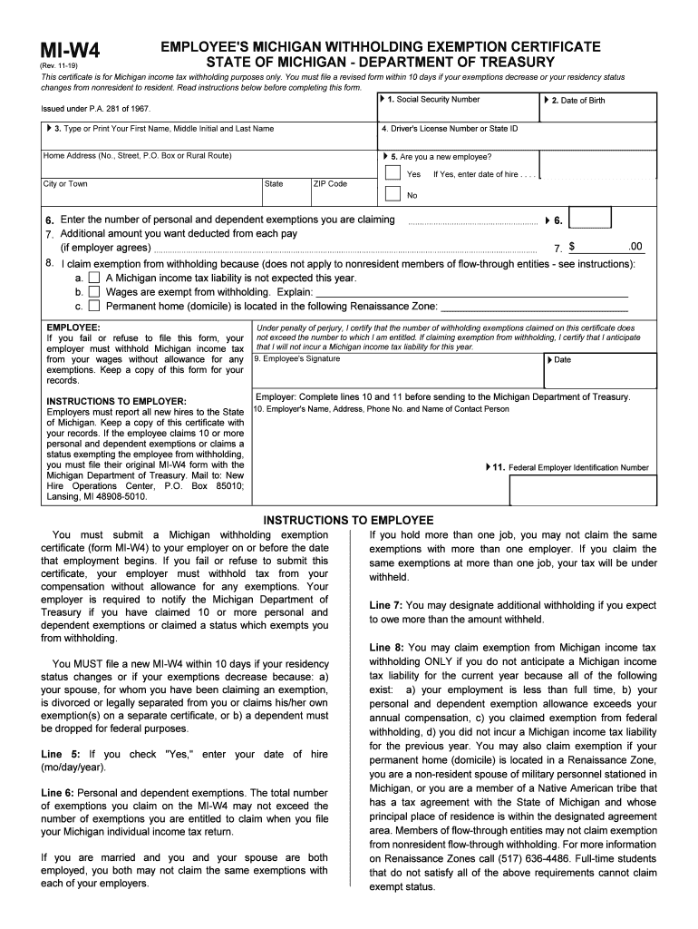 Mi W4: Fill Out &amp;amp; Sign Online | Dochub throughout Michigan W2 Form 2023