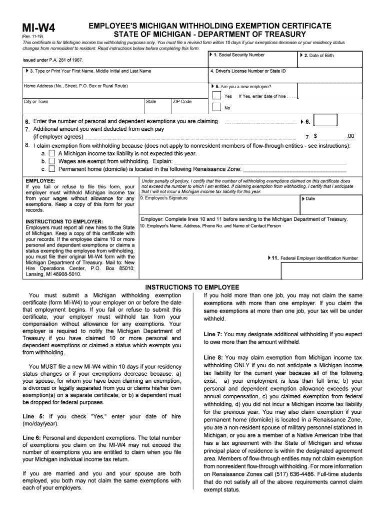 Mi W4: Fill Out &amp;amp; Sign Online | Dochub with regard to State Of Michigan W2 Form