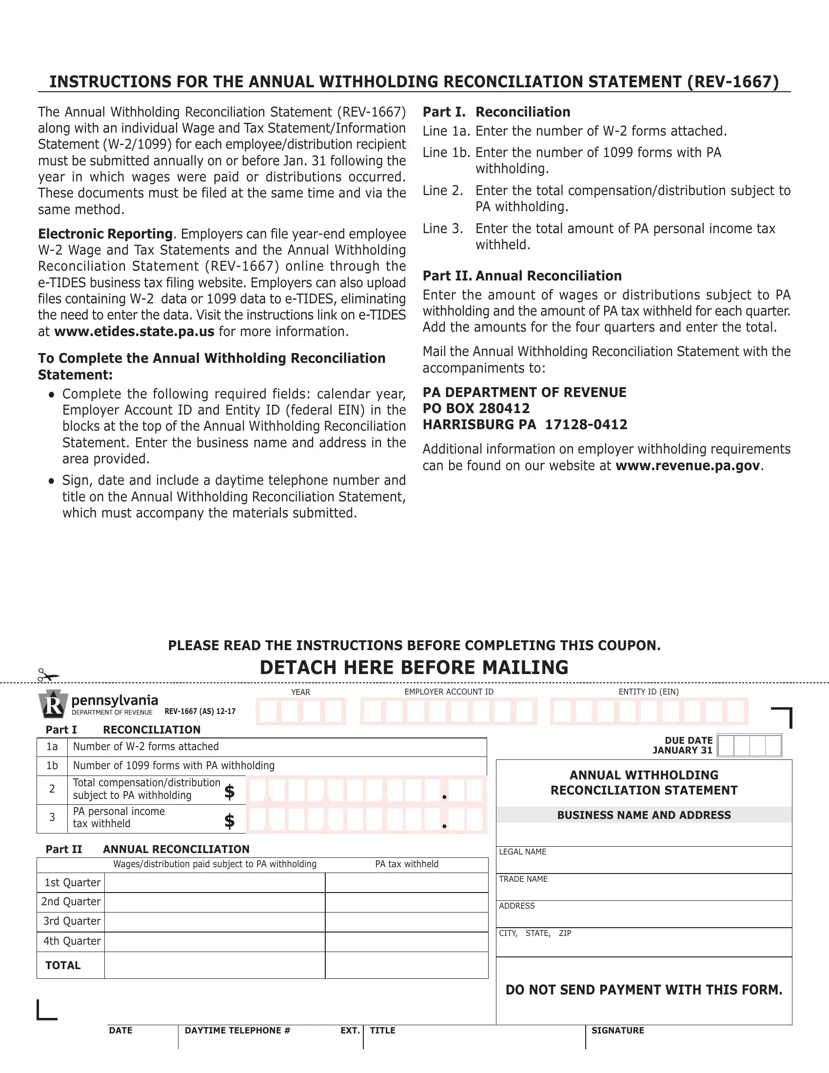 Pa W 2 Form ≡ Fill Out Printable Pdf Forms Online inside Pa W2 Form