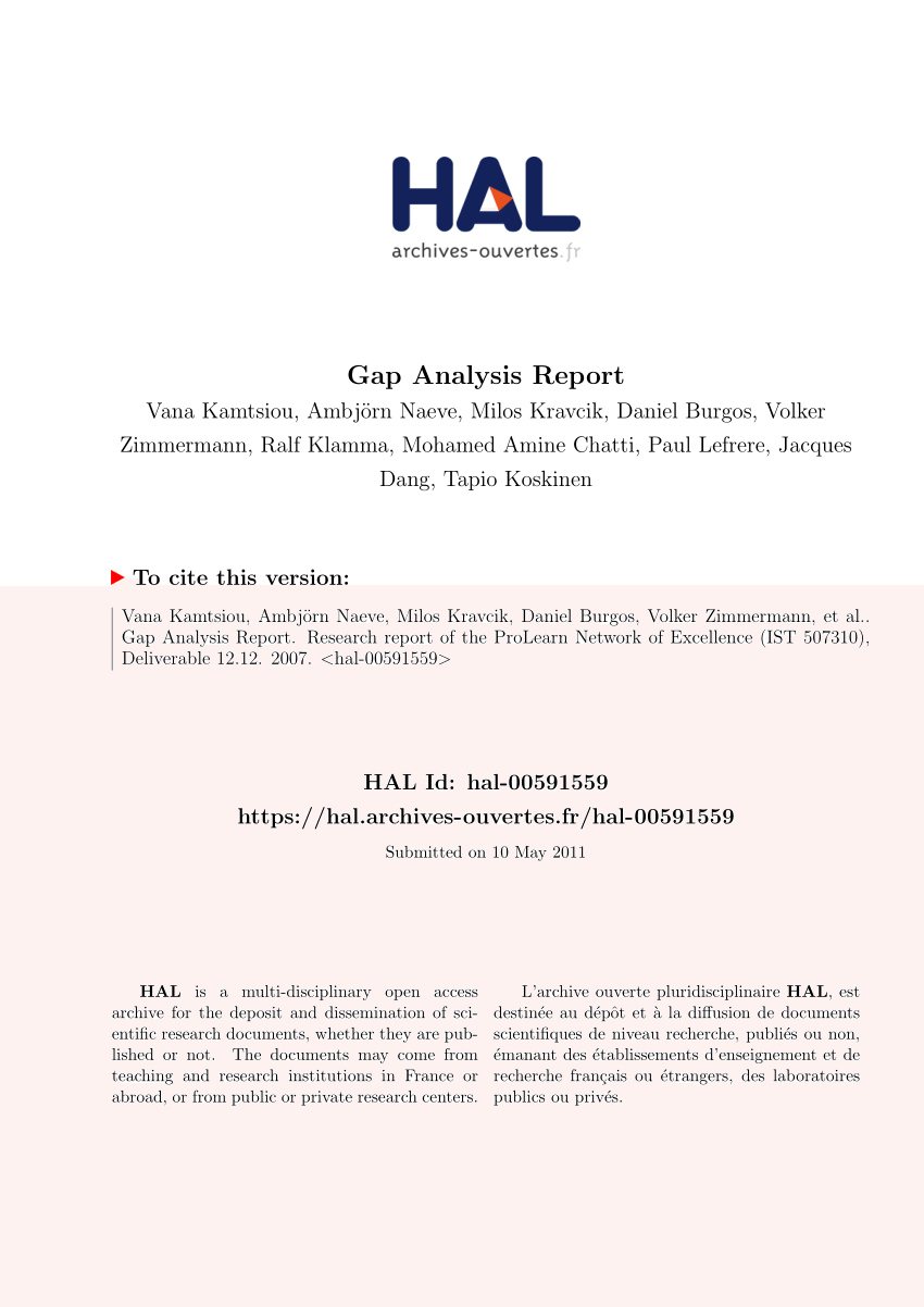 Pdf) Gap Analysis Report throughout Gap W2 Former Employee