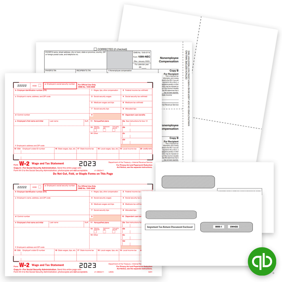 Quickbooks Compatible Tax Forms At Discount Prices - Discounttaxforms pertaining to Quickbooks W2 And 1099 Forms