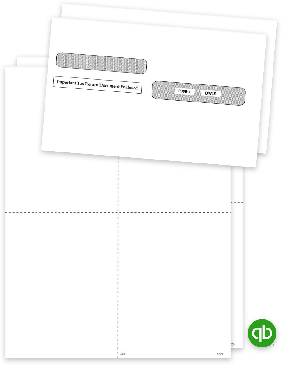 Quickbooks W2 Forms &amp; Envelopes Blank 4Up V1 - Discount Tax Forms with regard to Blank W2 Forms For Quickbooks