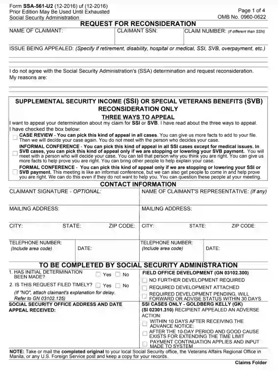 Ssa Form Ssa-561-U2 ≡ Fill Out Printable Pdf Forms Online intended for Ssi W2 Forms
