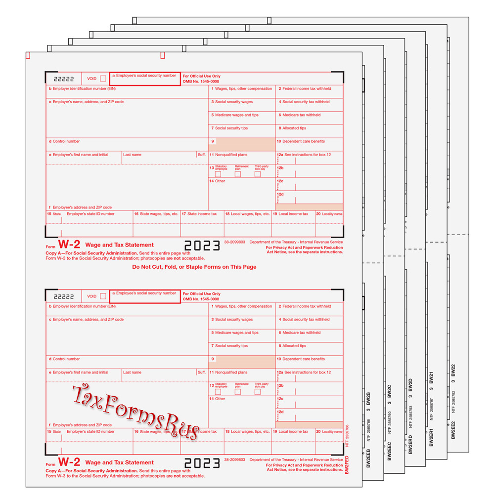 Stichting Nidos | 2023 Irs Tax Forms Kit:: W-2 Wage Stmts 6-Pt inside W2 For Former Usps Employees