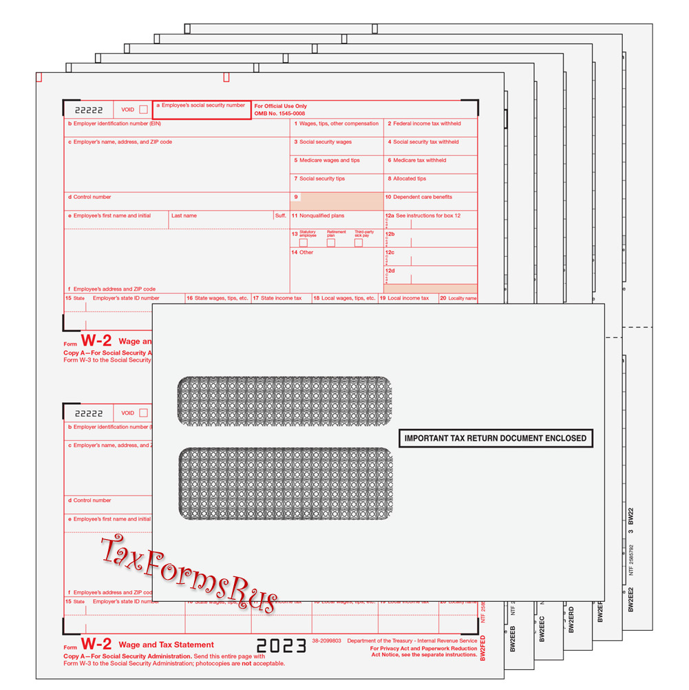 Stichting Nidos | 2023 Irs Tax Forms Kit:: W-2 Wage Stmts 6-Pt pertaining to 2023 Federal W2 Form