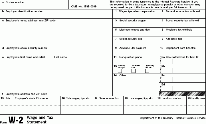 Tax Form W-2 Worksheet - W2 Lesson Plan, Teaching Taxes with Texas W2 Form