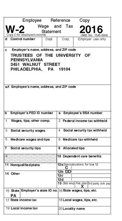 Tax Forms For 2016 | University Of Pennsylvania Almanac within W2 Tax Form 2016