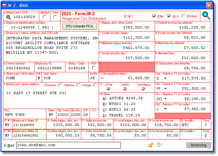 W-2 Software: W-2 Software To Create, Print &amp;amp; E-File Irs Form W-2 within Electronic W2 Forms