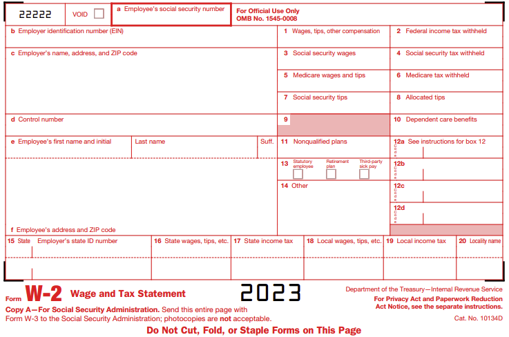 W-2 Wage And Tax Statement Data Source Guide - Dynamics Gp pertaining to W2 Form Box 2