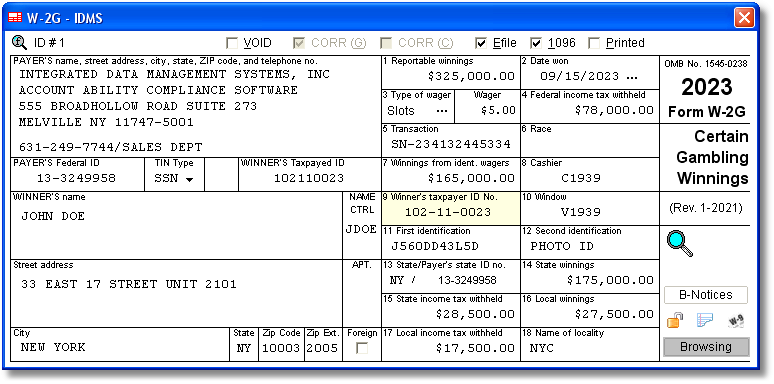 W-2G Software To Create, Print &amp;amp; E-File Irs Form W-2G in What Is A W2 G Form