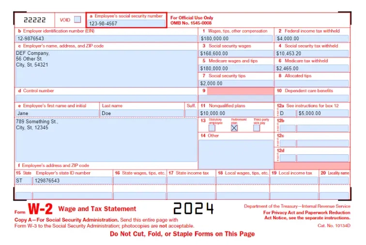 W2 Form 2024 Pdf: Printable Blank W-2 Template - Pdfliner in Printable W 2 2024