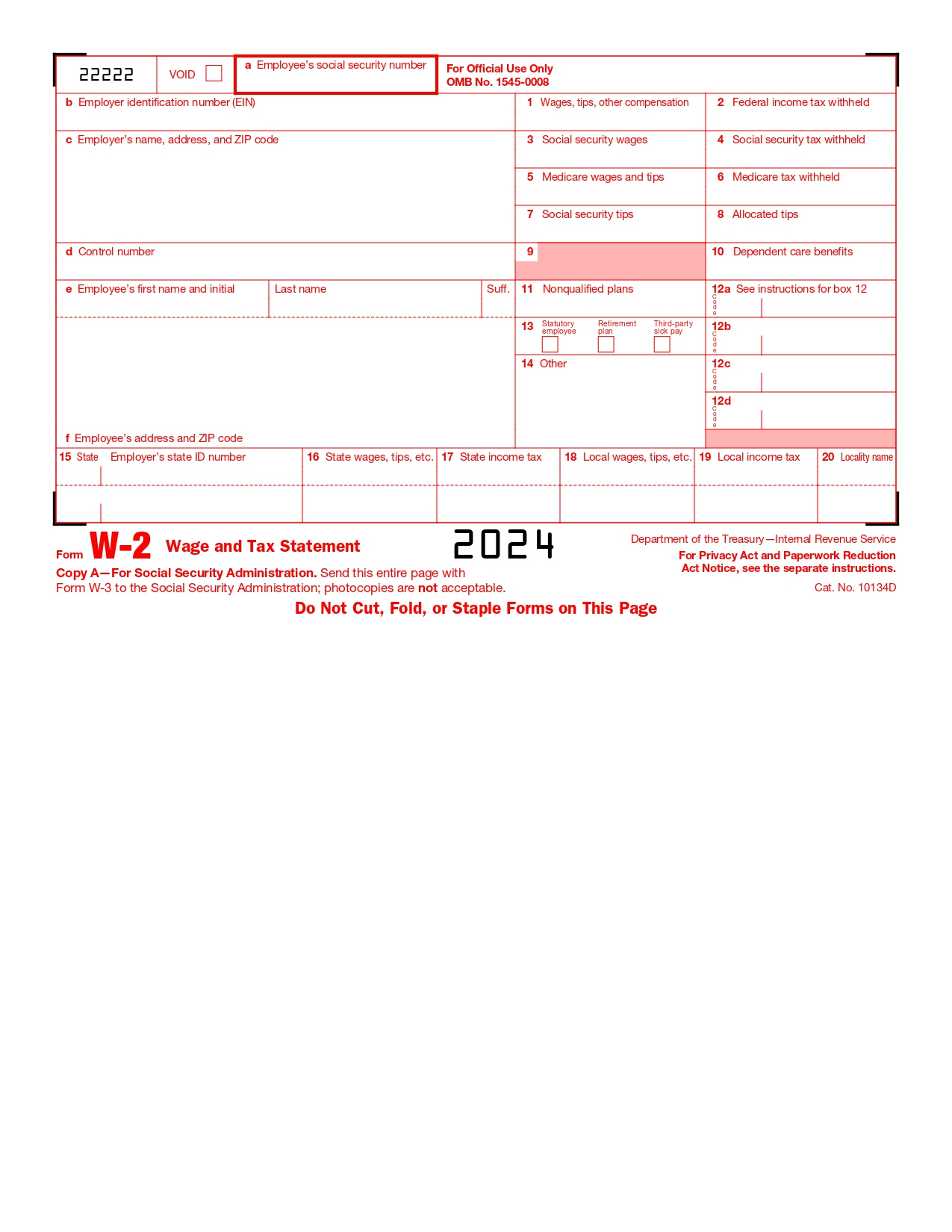 W2 Form 2024 Printable - What&amp;#039;S New W-2 Form In 2024? for 2024 W2 Form Print