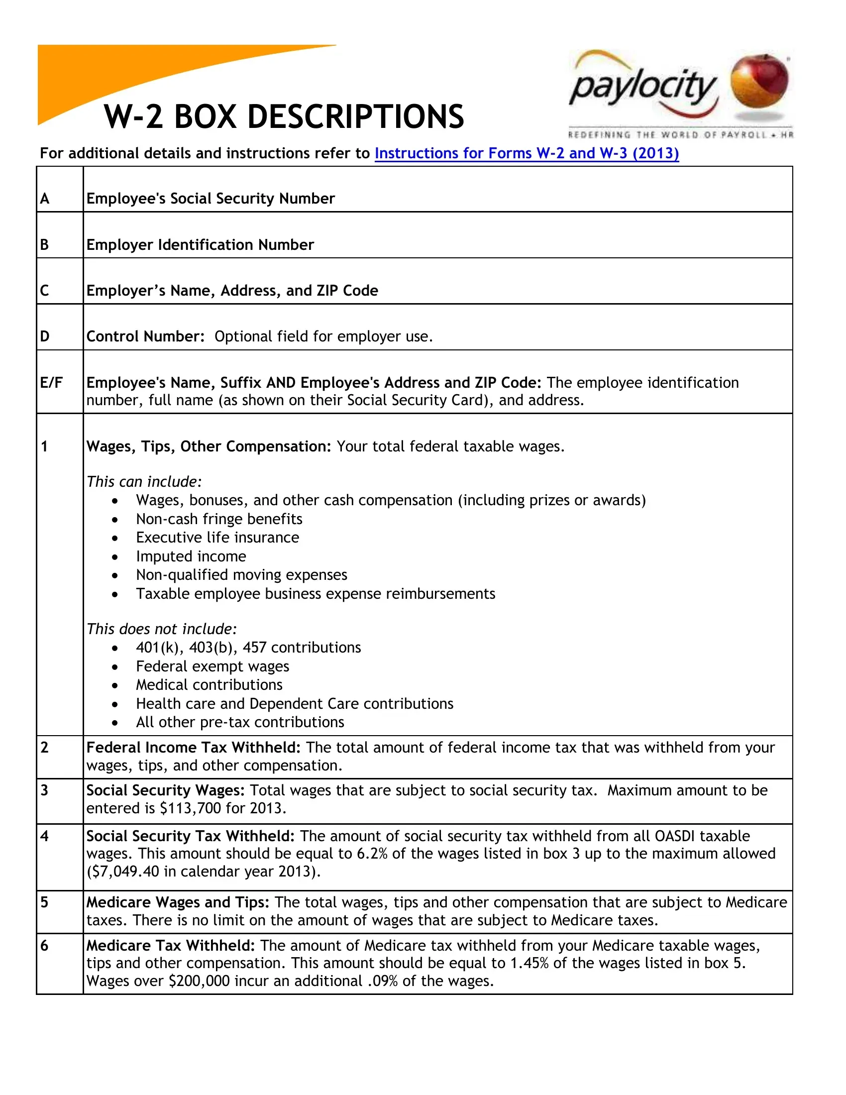 W2 Form On Paylocity ≡ Fill Out Printable Pdf Forms Online intended for Paylocity W2 Form