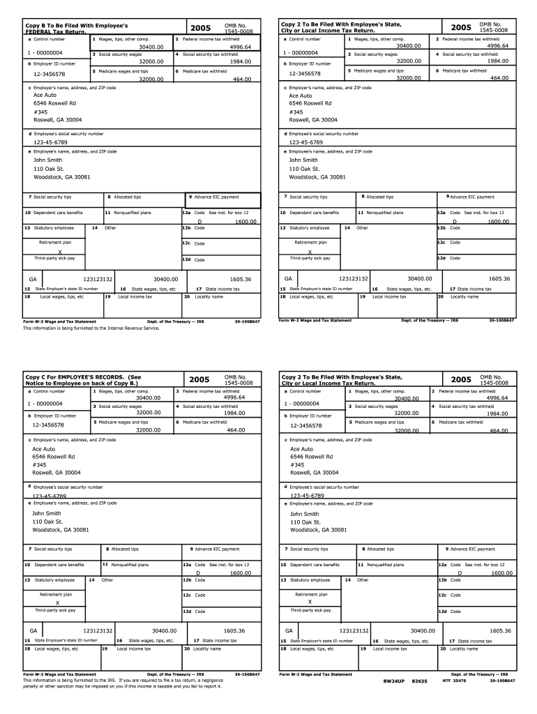 W2 Form Printable: Fill Out &amp;amp; Sign Online | Dochub with regard to Where Can I Get Blank W2 Forms
