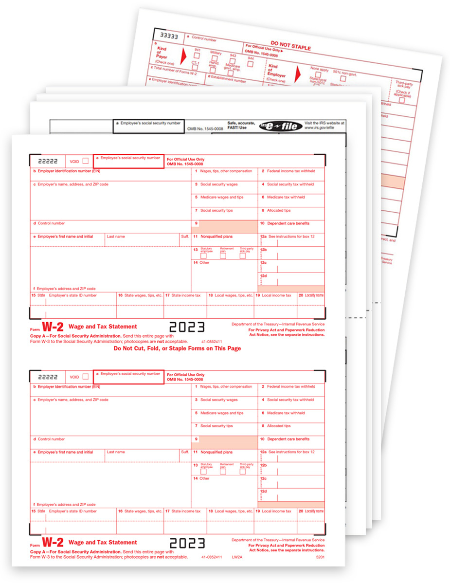 W2 Tax Form Sets, Official Preprinted W-2 Forms - Discount Tax Forms inside Scannable W2 Form