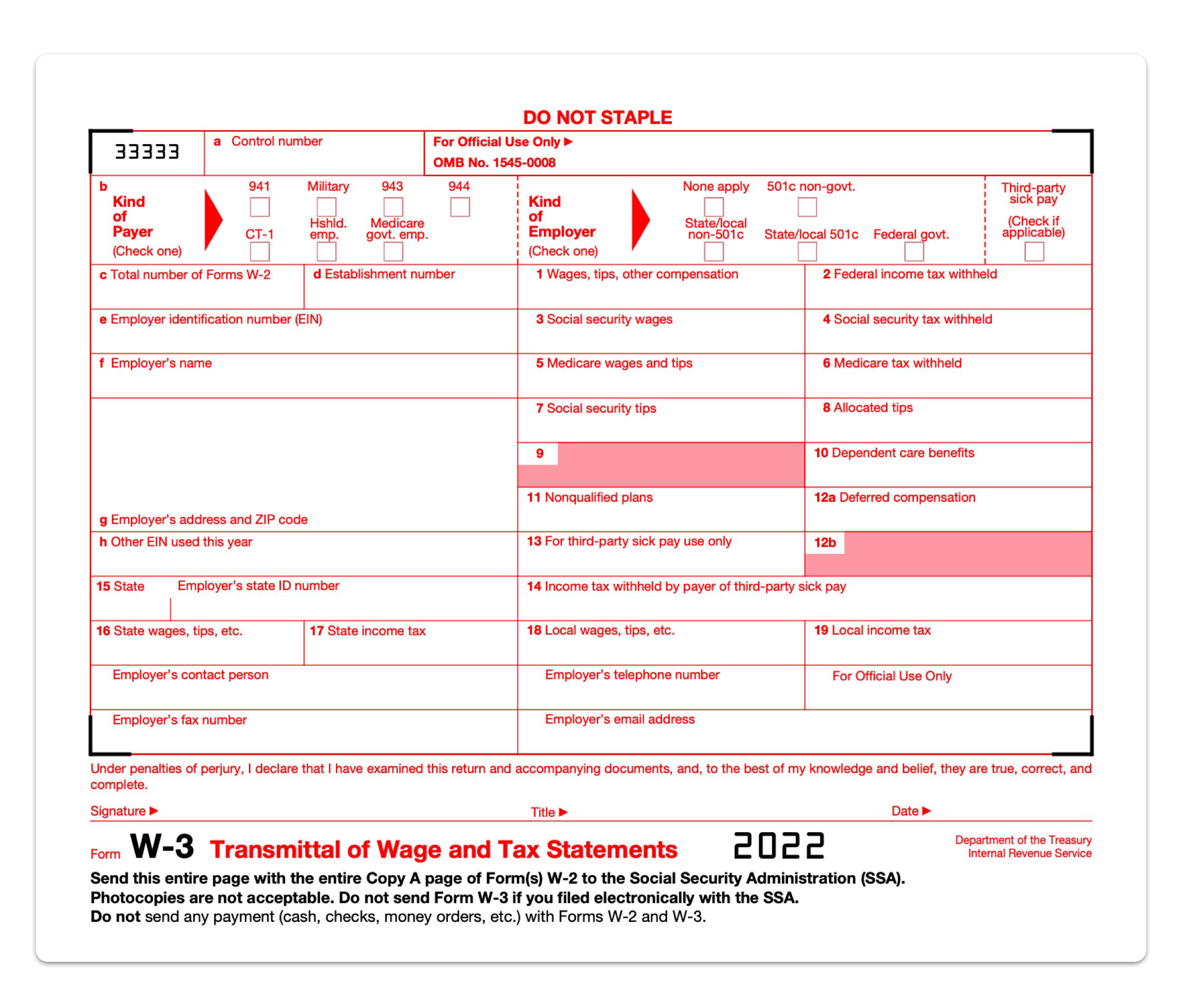 What Is A Form W-3 And Who Should File One? - Hourly, Inc. with W2 W3 Forms