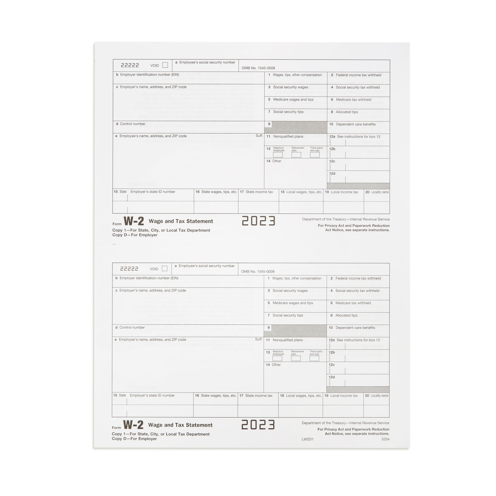 Amazon : W2 Forms 2023, 6 Part Tax Forms, 25 Employee Kit Of inside Amazon W2 Forms
