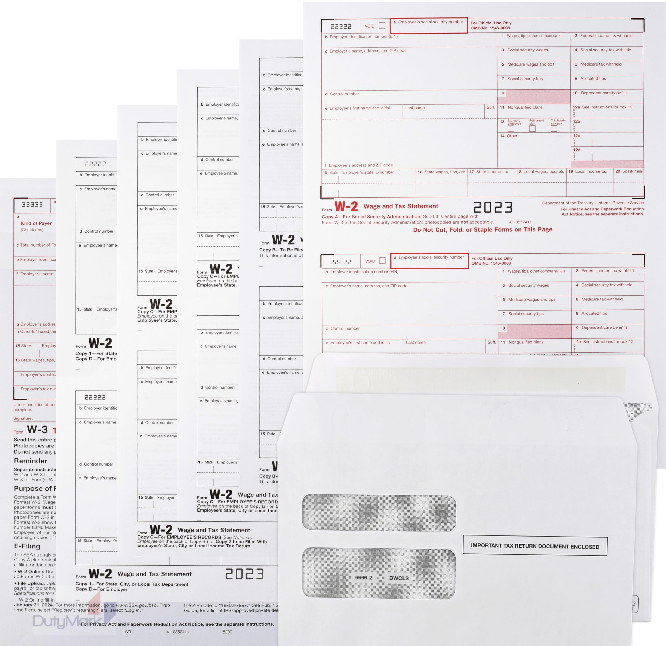 Amazon : W2 Forms 2023, Complete Laser W-2 Tax Forms And W-3 with Amazon W2 Forms